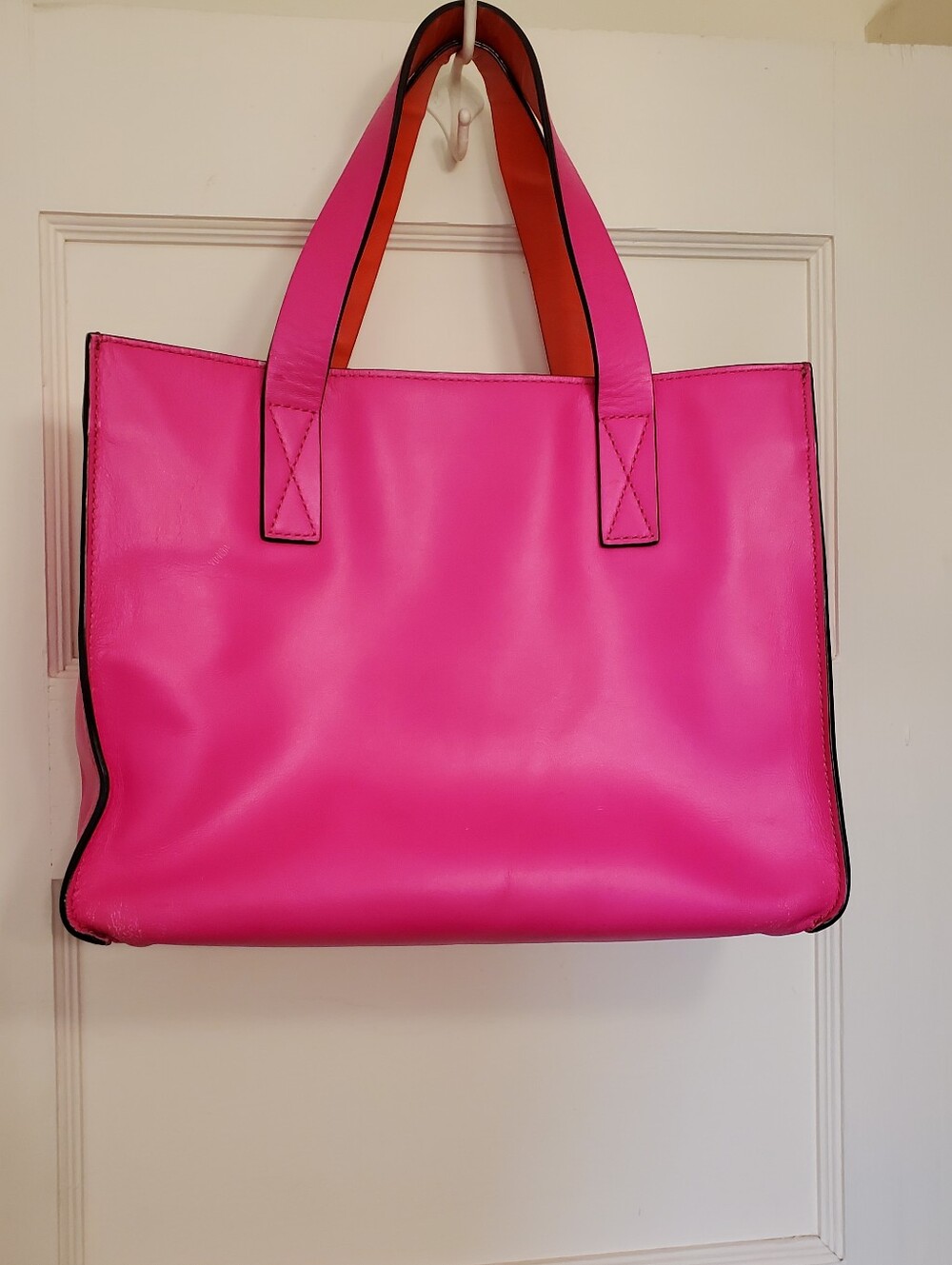 KATE SPADE BRIGHTSPOT GRAYCE LEATHER TOTE BAG PINK ORANGE - Picture 2 of 9